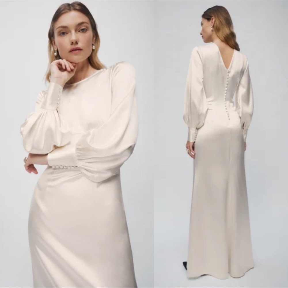 Reformation Briarwood silk ivory maxi dress size 12 NEW! New with tags!